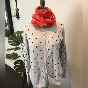 Old Navy polka dot cardigan.